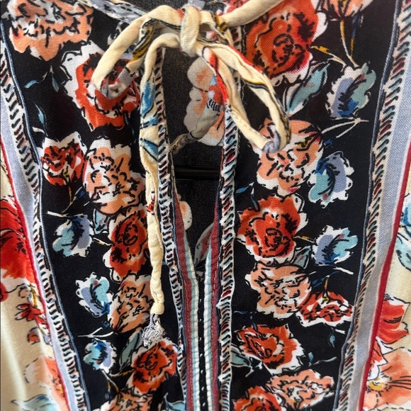 Patrons of Peace Boho Tunic Dress with Tie Neck👗 - Picture 3 of 9